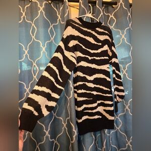 H&M zebra sweater dress